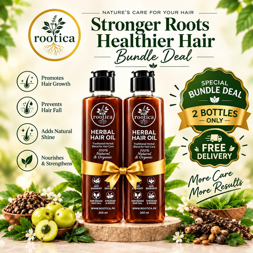 Rootica Herbal Hair Oil Bundle – 200ml + 200ml