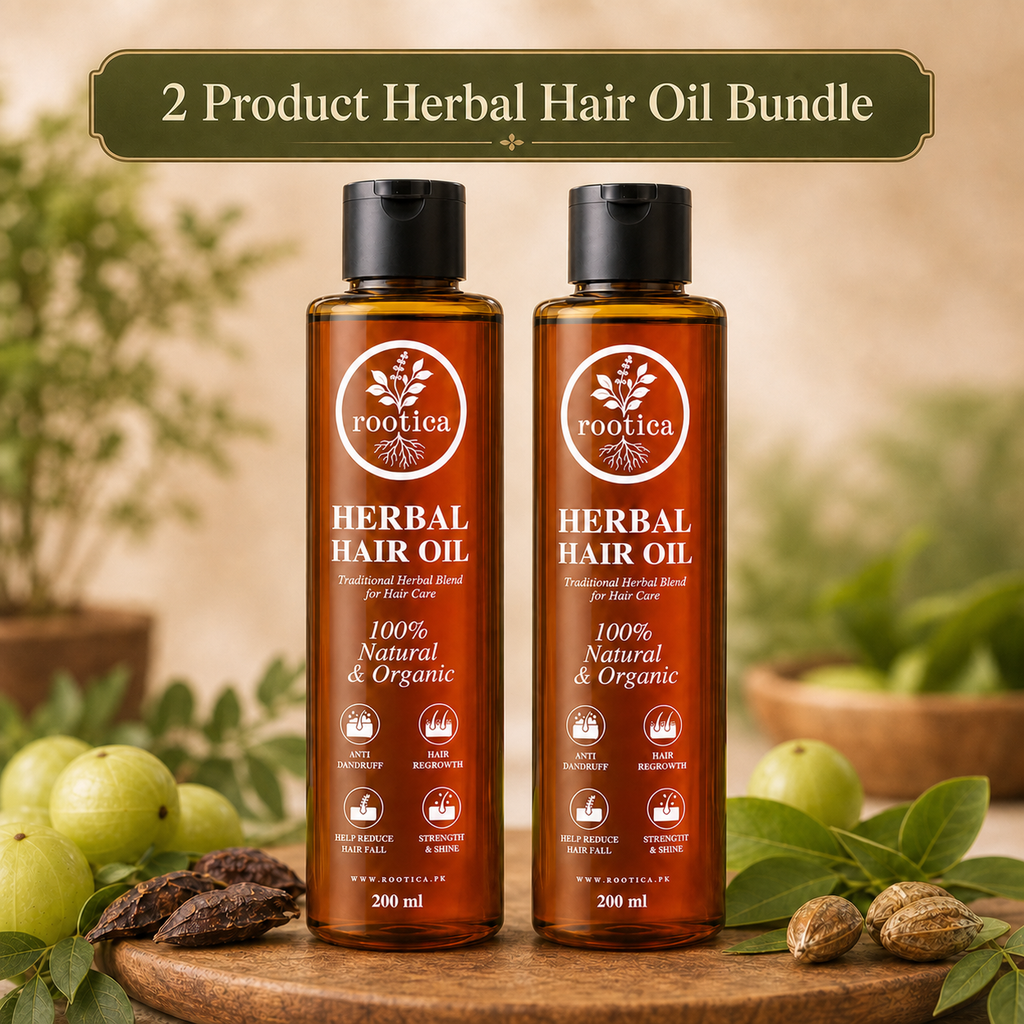 Rootica Herbal Hair Oil Bundle – 200ml + 200ml