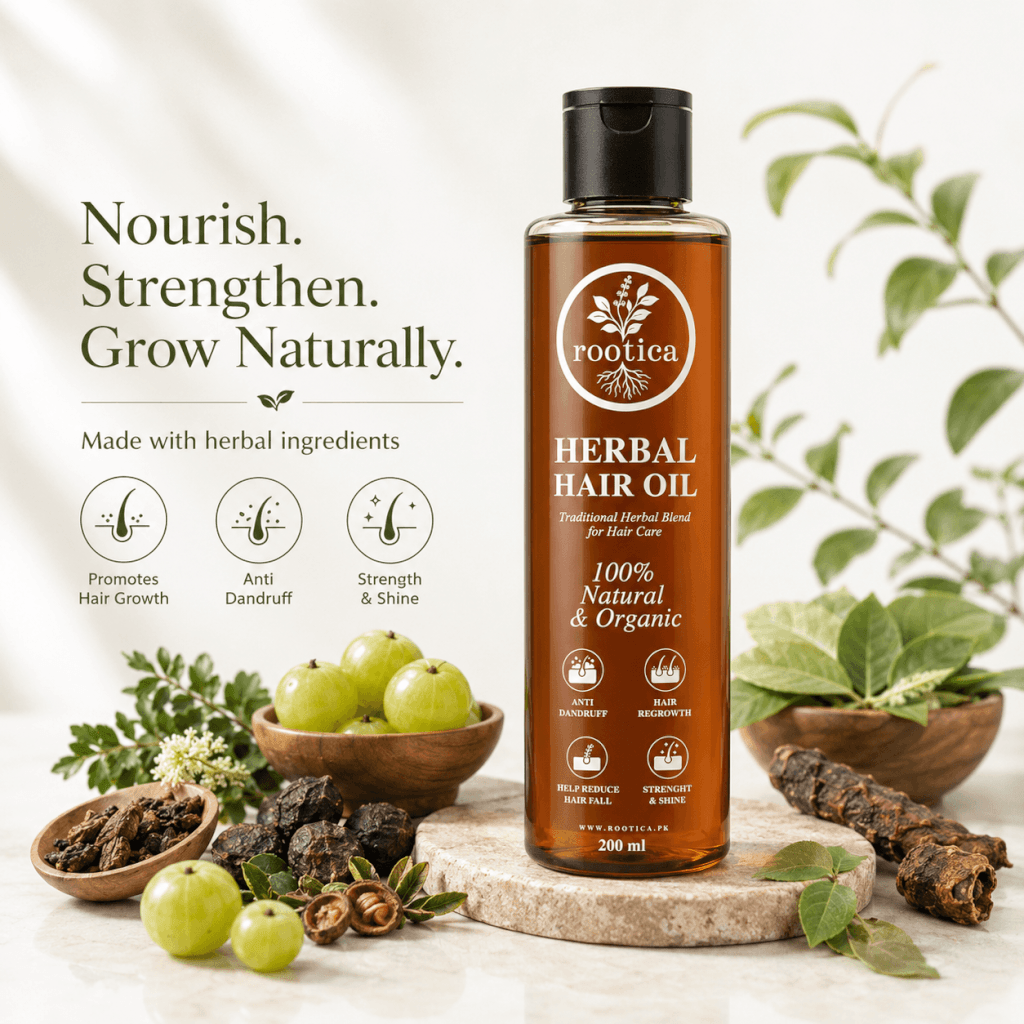 Rootica Herbal Hair Oil 200ml with amla and traditional herbs